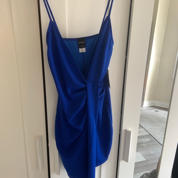 Royal Blue Cocktail Bodycon Dress - Picture 5 of 6